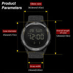NORTH EDGE TERRAX Outdoor Luminous Waterproof Men Multifunctional Nylon Strap Sports Watch