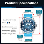NORTH EDGE TRITON Outdoor Dive Men Solar Luminous Quartz Watch