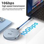 YCE-V195H USB-C / Type-C to PD3.0, HD2.0, USB3.2, 3.5mm, M.2 NVMe Magnetic Hard Drive Enclosure, YCE-V195H