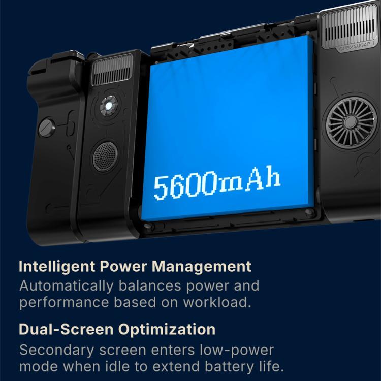 ONE-NETBOOK Sugar 1 Dual Screen Handheld Game Console, Android 14 Snapdragon G3 Gen3, 16GB+512GB
