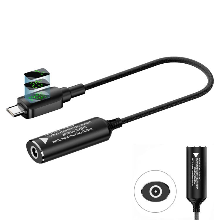 140W Digital Display Laptop Charging Adapter Connector, DC 4.5 x 0.6mm to Type-C Male, DC 5.5 x 2.1mm to Type-C Male, DC 5.5 x 2.5mm to Type-C Male, DC 6.0 x 0.6mm to Type-C Male, DC 7.4 x 0.6mm to Type-C Male, DC 7.9 x 0.9mm to Type-C Male            ...