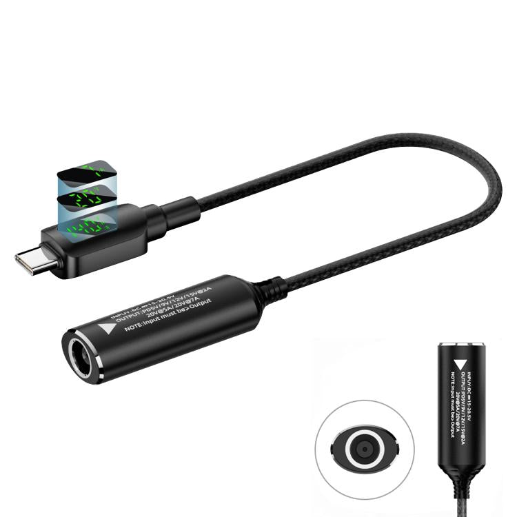 140W Digital Display Laptop Charging Adapter Connector, DC 4.5 x 0.6mm to Type-C Male, DC 5.5 x 2.1mm to Type-C Male, DC 5.5 x 2.5mm to Type-C Male, DC 6.0 x 0.6mm to Type-C Male, DC 7.4 x 0.6mm to Type-C Male, DC 7.9 x 0.9mm to Type-C Male            ...