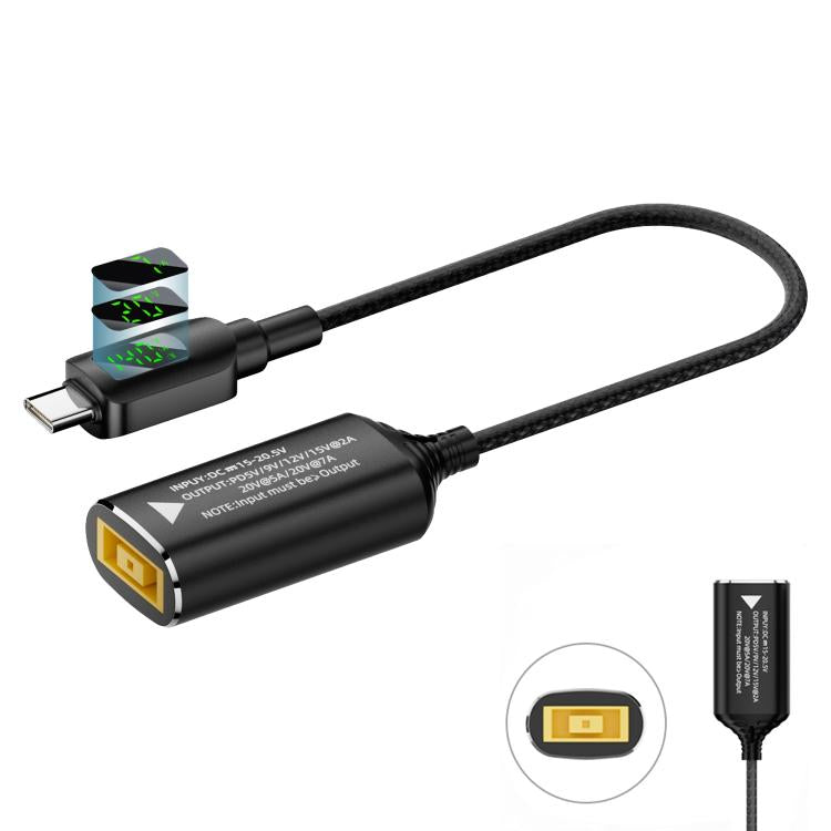 140W Digital Display Laptop Charging Adapter Connector, DC 4.5 x 0.6mm to Type-C Male, DC 5.5 x 2.1mm to Type-C Male, DC 5.5 x 2.5mm to Type-C Male, DC 6.0 x 0.6mm to Type-C Male, DC 7.4 x 0.6mm to Type-C Male, DC 7.9 x 0.9mm to Type-C Male            ...
