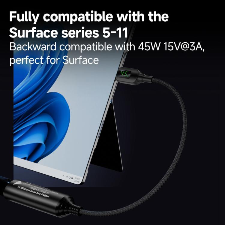 140W Digital Display Laptop Charging Adapter Connector, DC 4.5 x 0.6mm to Type-C Male, DC 5.5 x 2.1mm to Type-C Male, DC 5.5 x 2.5mm to Type-C Male, DC 6.0 x 0.6mm to Type-C Male, DC 7.4 x 0.6mm to Type-C Male, DC 7.9 x 0.9mm to Type-C Male            ...