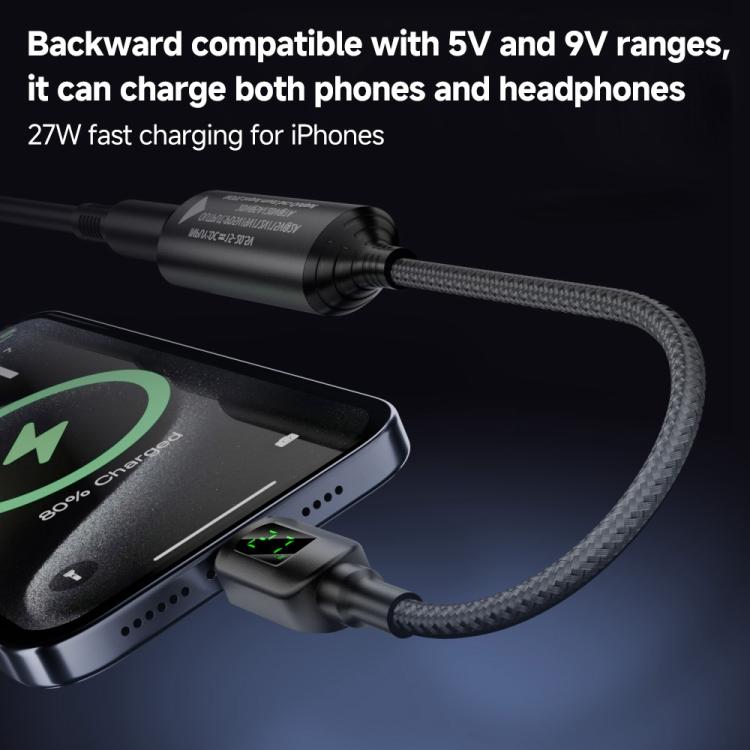 140W Digital Display Laptop Charging Adapter Connector, DC 4.5 x 0.6mm to Type-C Male, DC 5.5 x 2.1mm to Type-C Male, DC 5.5 x 2.5mm to Type-C Male, DC 6.0 x 0.6mm to Type-C Male, DC 7.4 x 0.6mm to Type-C Male, DC 7.9 x 0.9mm to Type-C Male            ...