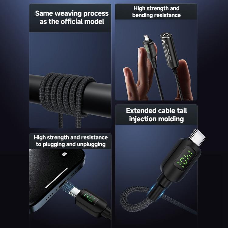 140W Digital Display Laptop Charging Adapter Connector, DC 4.5 x 0.6mm to Type-C Male, DC 5.5 x 2.1mm to Type-C Male, DC 5.5 x 2.5mm to Type-C Male, DC 6.0 x 0.6mm to Type-C Male, DC 7.4 x 0.6mm to Type-C Male, DC 7.9 x 0.9mm to Type-C Male            ...