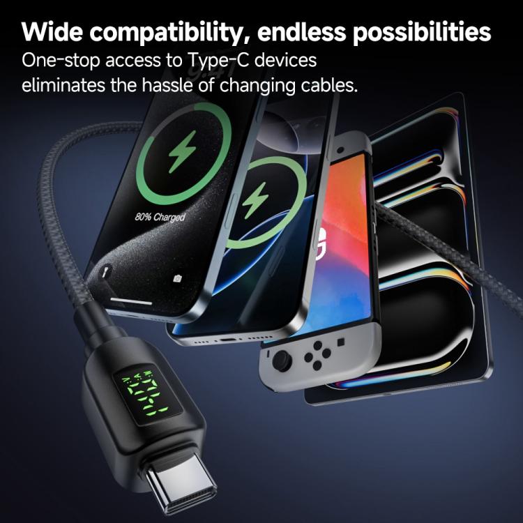 140W Digital Display Laptop Charging Adapter Connector, DC 4.5 x 0.6mm to Type-C Male, DC 5.5 x 2.1mm to Type-C Male, DC 5.5 x 2.5mm to Type-C Male, DC 6.0 x 0.6mm to Type-C Male, DC 7.4 x 0.6mm to Type-C Male, DC 7.9 x 0.9mm to Type-C Male            ...
