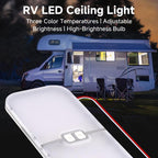 12-30V RV Light 3-Color Temperature Rotary Button Dimming Roof Light, FC03