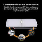 12-30V RV Light 3-Color Temperature Rotary Button Dimming Roof Light, FC03