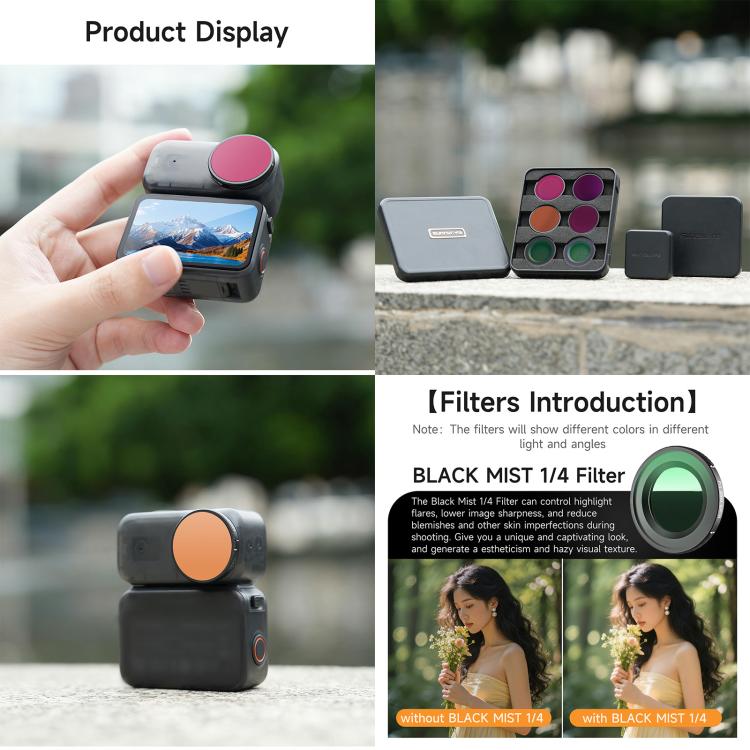 For DJI Osmo Nano Sunnylife Camera Lens Filter, Black Mist 1/4, CPL, MCUV, ND8, ND16, ND32, ND64, ND8PL, ND16PL, ND32PL, ND64PL, 3 in 1 Light Shadow, 3 in 1 Mixed Filter, 4 in 1 Mixed Filter, 4 in 1 ND, 4 in 1 NDPL, 6 in 1 Mixed Filter