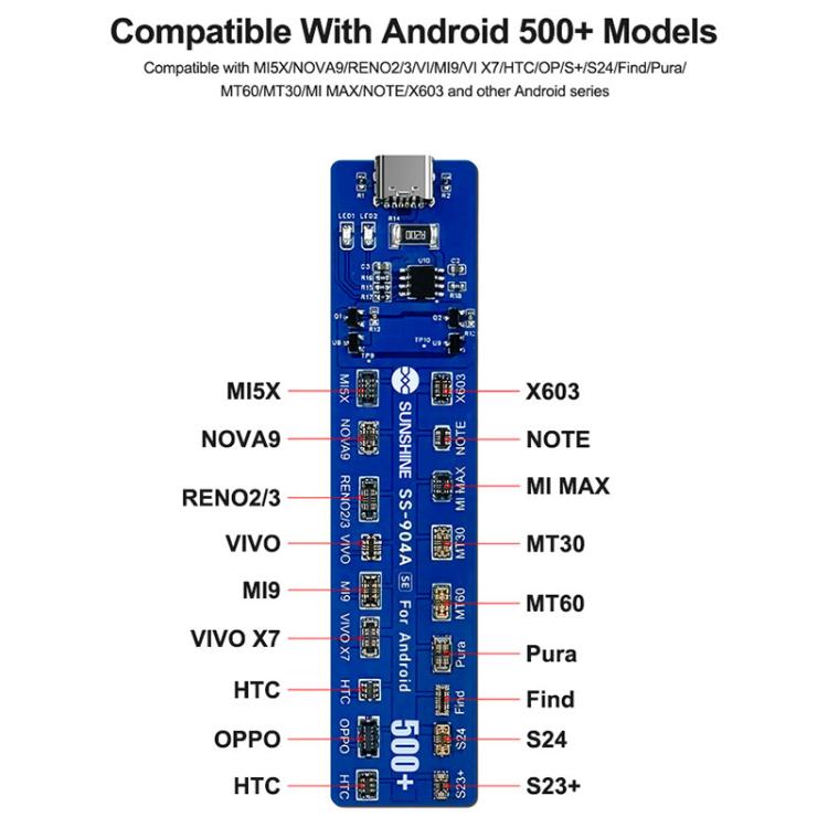 SUNSHINE SS-904A SE Universal Android Phones Battery Activation Board with Auto Polarity, SS-904A SE