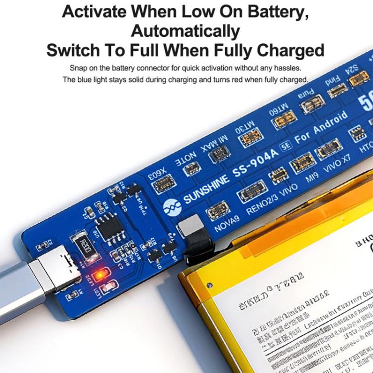 SUNSHINE SS-904A SE Universal Android Phones Battery Activation Board with Auto Polarity, SS-904A SE