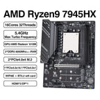 CPU AMD Desktop Computer Motherboard, Ryzen 9 7945HX, Ryzen 9 7845HX, Ryzen 7 7745HX