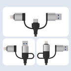3 in 1 8 Pin, Type-C, USB to 3.5mm Multi-function External Sound Card
