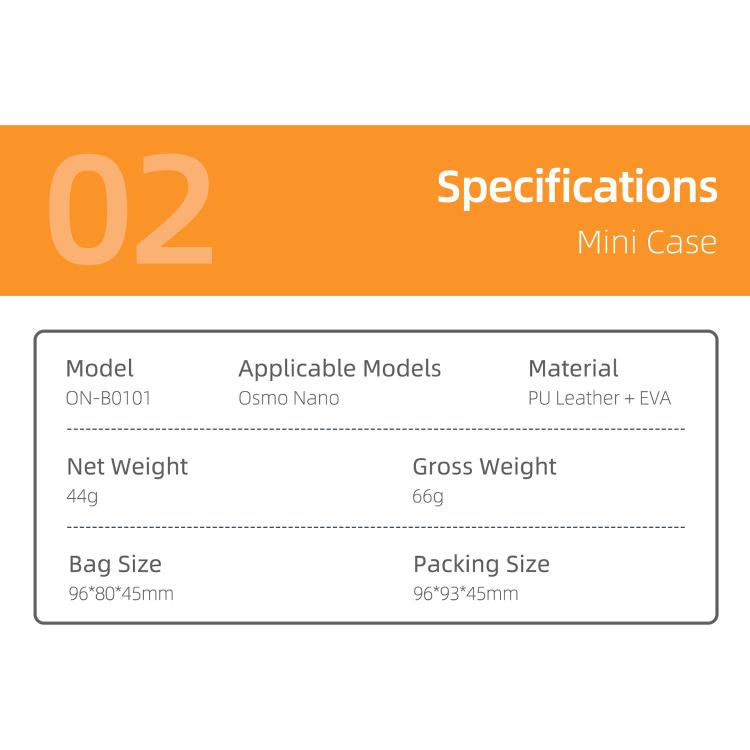 For DJI Osmo Nano Sunnylife Portable Carrying Storage Bag, Body Mini Bag, Standard Kit Bag