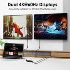 WAVLINK WL-UG6902H USB-A and USB-C / Type-C to Dual HDMI 4K 60Hz Display Adapter, WL-UG6902H