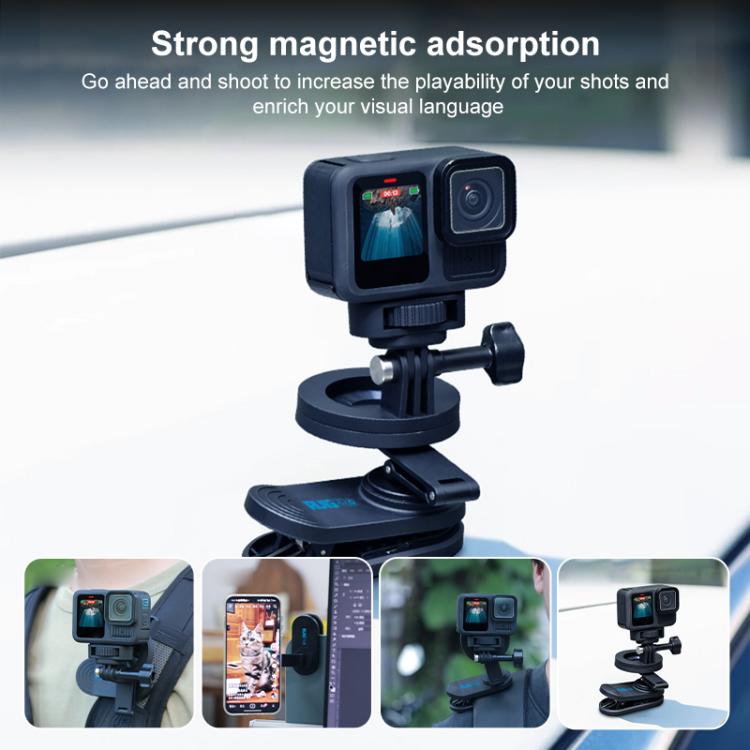 RUIGPRO Magnetic Backpack Clip Mount for Phone & Camera, Clip, Clip + Base, Clip + Base + Adapter
