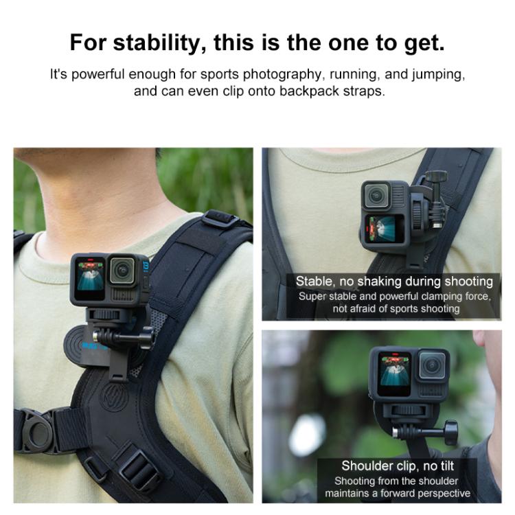 RUIGPRO Magnetic Backpack Clip Mount for Phone & Camera, Clip, Clip + Base, Clip + Base + Adapter