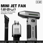 Luowei C2 Portable Rechargeable Ultra-High Hurricane Clean Dust Mini Jet Fan, Luowei C2