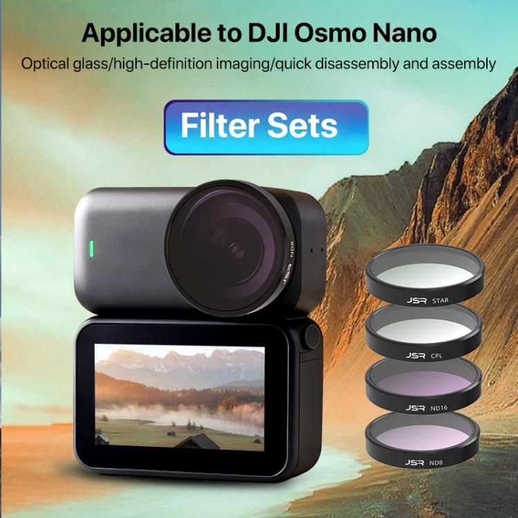 For DJI Osmo Nano JSR LH Series Lens Filter, UV, CPL, ND8, ND16, ND32, ND64, ND8PL, ND16PL, ND32PL, ND64PL, STAR, NIGHT, Black Mist 1/4, 3 in 1 ND8/16/32, 4 in 1 CPL ND8/16/32, 4 in 1 ND8/16/32/64, 4 in 1 ND8-64PL, 6 in 1 ND8-64 CPL UV                 ...