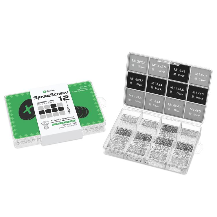 2UUL SC12 SpareScrew12 Phillips Screws Set for Most Android Phones Repair (1200pcs/Set ), 2UUL SC12