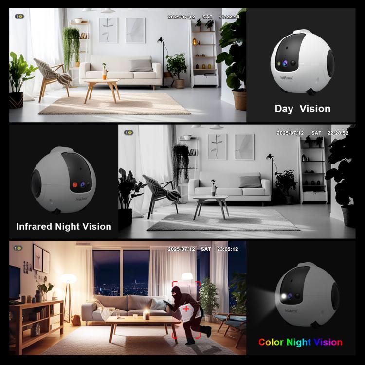SriHome DH013 4MP Smart Pet Robot Camera, US Plug, UK Plug, EU Plug, AU Plug