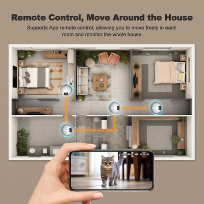 SriHome DH013 4MP Smart Pet Robot Camera, US Plug, UK Plug, EU Plug, AU Plug