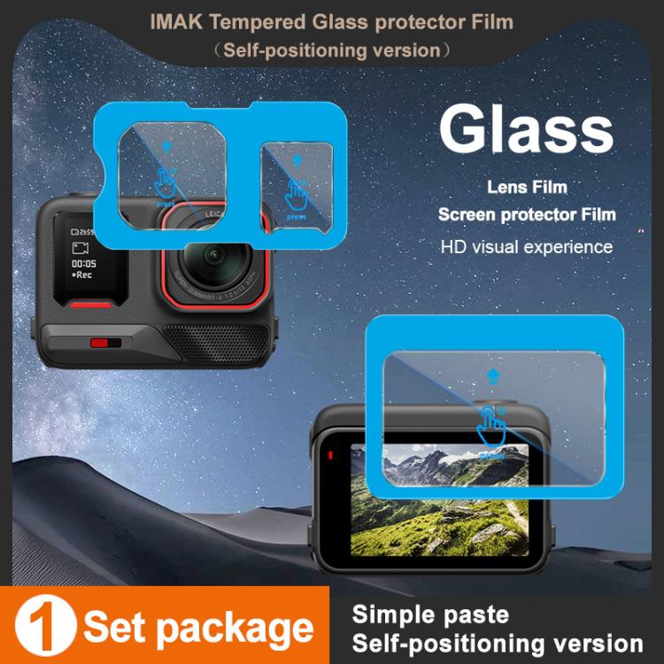 imak Tempered Glass Film with Camera Lens Film, Self-positioning Version, For Insta360 Ace Pro 2, For Insta360 Ace Pro