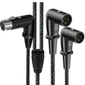 Y-type Balanced Microphone Splitter XLR Audio Cable, Length: 0.5m, Female Elbow to 2xMale Elbow, Female Elbow to Male 2xStraight, Female Straight to 2xMale Elbow, Female Straight to 2xMale Straight