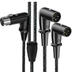 Y-type Balanced Microphone Splitter XLR Audio Cable, Length: 0.5m, Female Elbow to 2xMale Elbow, Female Elbow to Male 2xStraight, Female Straight to 2xMale Elbow, Female Straight to 2xMale Straight