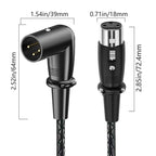 Y-type Balanced Microphone Splitter XLR Audio Cable, Length: 0.5m, Female Elbow to 2xMale Elbow, Female Elbow to Male 2xStraight, Female Straight to 2xMale Elbow, Female Straight to 2xMale Straight