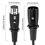 Y-type Balanced Microphone Splitter XLR Audio Cable, Length: 0.5m, Female Elbow to 2xMale Elbow, Female Elbow to Male 2xStraight, Female Straight to 2xMale Elbow, Female Straight to 2xMale Straight
