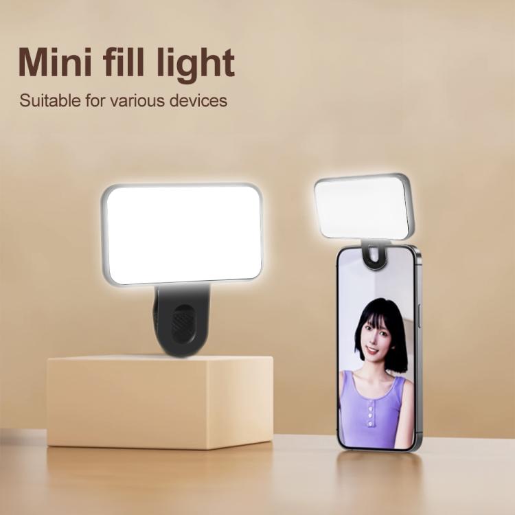 Portable Mini Fill Light with Clip, 200mAh
