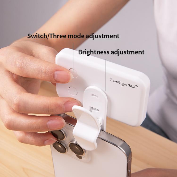 Portable Mini Fill Light with Clip, 200mAh
