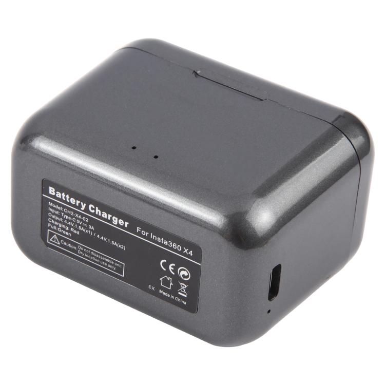 CH2-X4-02 For Insta360 X4 Dual Batteries Charging Box Fast Charge Hub, For Insta360 X4