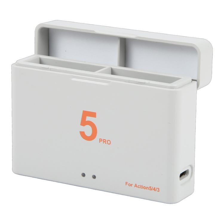 CH-ACTION5-02 For DJI OSMO Action 5 Pro Dual Batteries Charging Box Fast Charge Hub, For DJI OSMO Action 5 Pro
