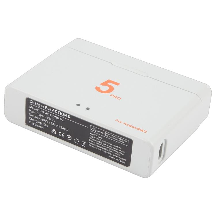 CH-ACTION5-02 For DJI OSMO Action 5 Pro Dual Batteries Charging Box Fast Charge Hub, For DJI OSMO Action 5 Pro