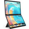 S156P31D 15.6 inch 1080P Dual Screen Foldable Portable Monitor with Holder, 15.6 inch 1080P