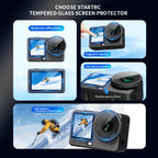 STARTRC 3 in 1 Lens Protector Front and Rear Screen Tempered Glass Films, For DJI Osmo Action 6
