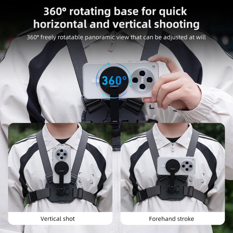 Vest-style Photography Chest Strap Body Mount Belt with Mount & Screw, 5 in 1, 6 in 1 Magnetic Base, 5 in 1 Magnetic Ring Base, 6 in 1 Magnetic Ring Base