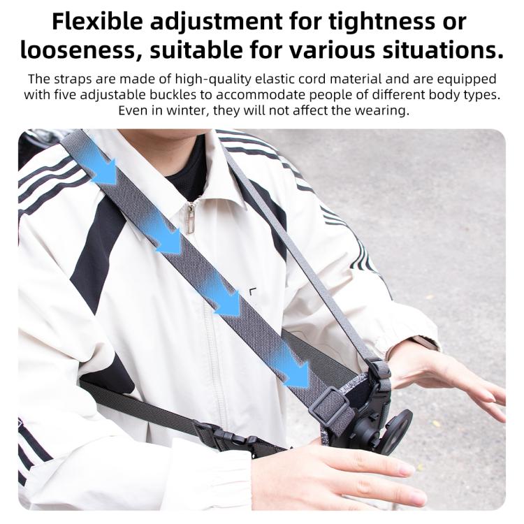 Vest-style Photography Chest Strap Body Mount Belt with Mount & Screw, 5 in 1, 6 in 1 Magnetic Base, 5 in 1 Magnetic Ring Base, 6 in 1 Magnetic Ring Base