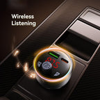 USAMS CC328 30W USB and Type-C Car Fast Charger Digital Display Bluetooth FM, CC328