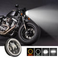 EagleVision DC9-30V 35W 6000K 4000LM 5.75 inch Round Motorcycle 6LEDs Headlight with Angel Eye for Harley-Davidson, 6LEDs