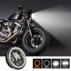 EagleVision DC9-30V 35W 6000K 4000LM 5.75 inch Round Motorcycle 6LEDs Headlight with Angel Eye for Harley-Davidson, 6LEDs