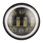 EagleVision DC9-30V 35W 6000K 4000LM 5.75 inch Round Motorcycle 6LEDs Headlight with Angel Eye for Harley-Davidson, 6LEDs