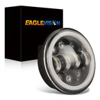 EagleVision DC9-30V 35W 6000K 4000LM 5.75 inch Round Motorcycle 6LEDs Headlight with Angel Eye for Harley-Davidson, 6LEDs