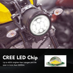 EagleVision DC9-30V 35W 6000K 4000LM 5.75 inch Round Motorcycle 6LEDs Headlight with Angel Eye for Harley-Davidson, 6LEDs