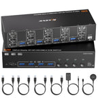 NW-KVM403DH 8K 60Hz USB3.0, DP, HDMI Ports Triple Monitor KVM Switch, NW-KVM403DH