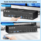NW-KVM403DH 8K 60Hz USB3.0, DP, HDMI Ports Triple Monitor KVM Switch, NW-KVM403DH