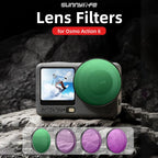For DJI Osmo Action 6 Sunnylife Camera Lens Filter, Black Mist 1/4, CPL, MCUV, ND8, ND16, ND32, ND64, NIGHT, 3 in 1 Light Shadow, 4 in 1 Mixed Filter, 4 in 1 ND, 6 in 1 Mixed Filter, 8 in 1 Mixed Filter